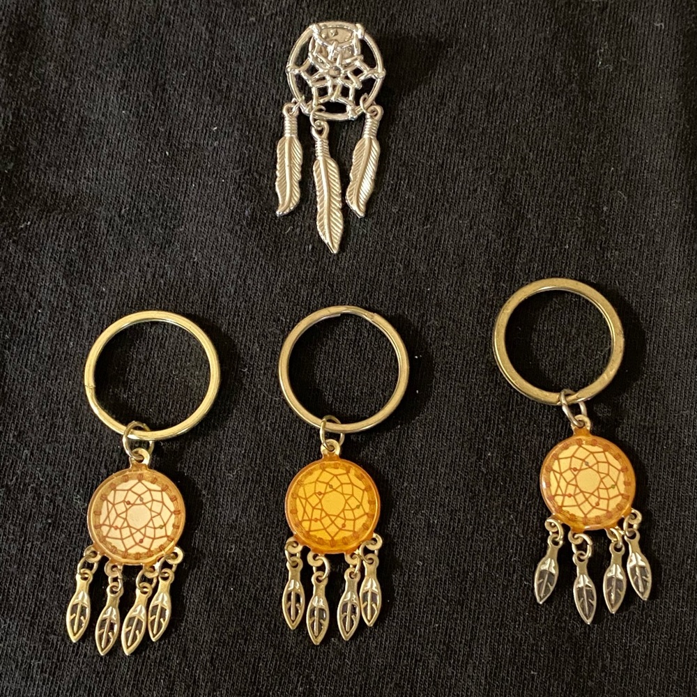 DREAM CATCHER KEYCHAINS AND A DREAM CATCHER PIN